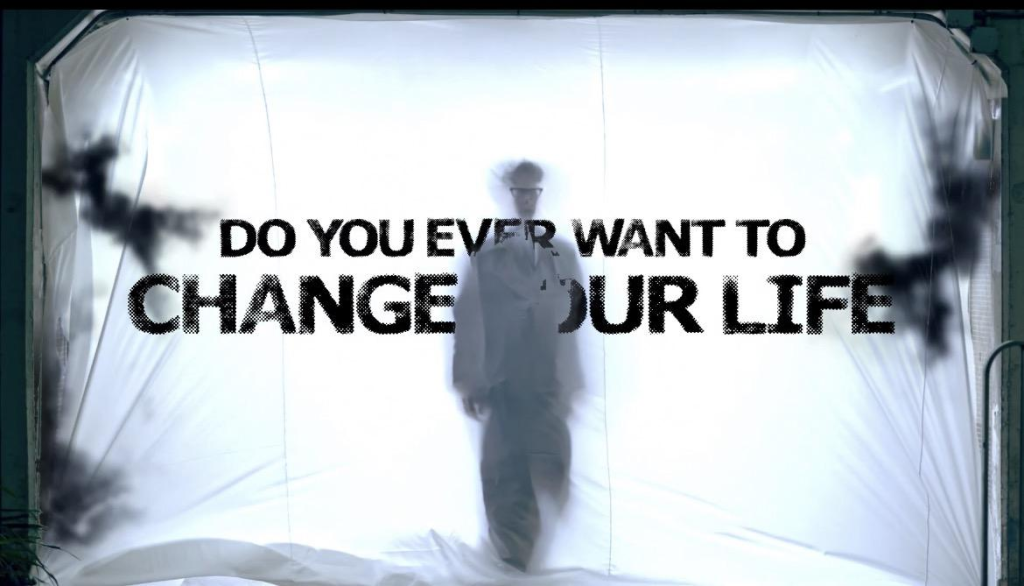 Event screen visual graphics and inspirational brand messaging