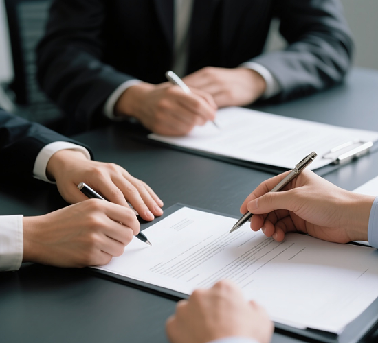 Signing contracts for China company registration services